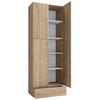 Skrinka na topánky Lona XXL, so zásuvkou, š. 70cm - čierna/sivá, Konventionell, kompozitné drevo/plast (70/200/39cm) - MID.YOU