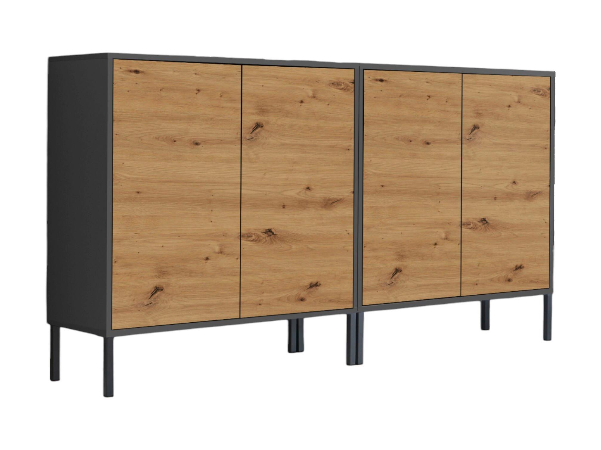 Sideboard Mailand2 B:158cm Eiche Artisan - Anthrazit/Eiche Artisan, MODERN, Holzwerkstoff (158/86/33cm) - MID.YOU