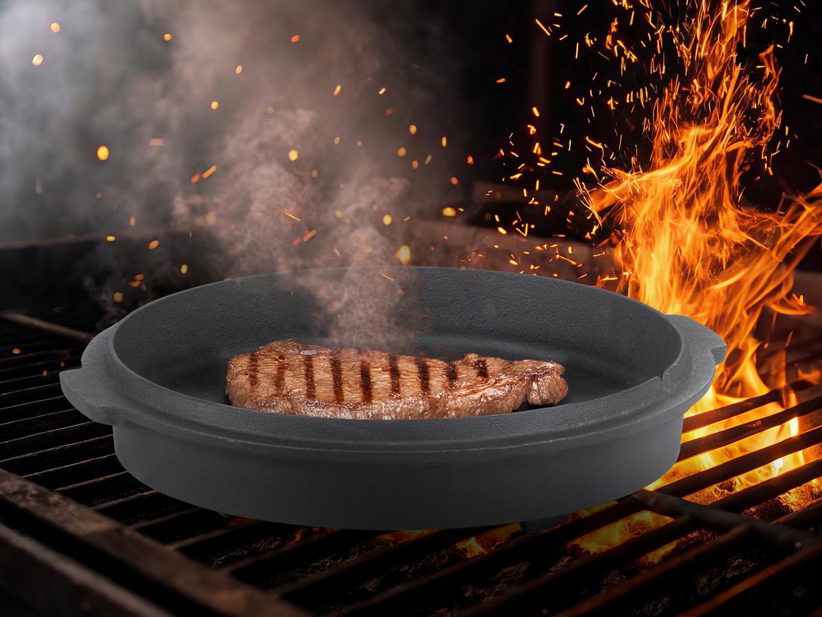 Dutch-Oven-Set 4 -Teilig. Gusseisen, schwarz - Schwarz, Basics, Metall (4,2kg) - GSW
