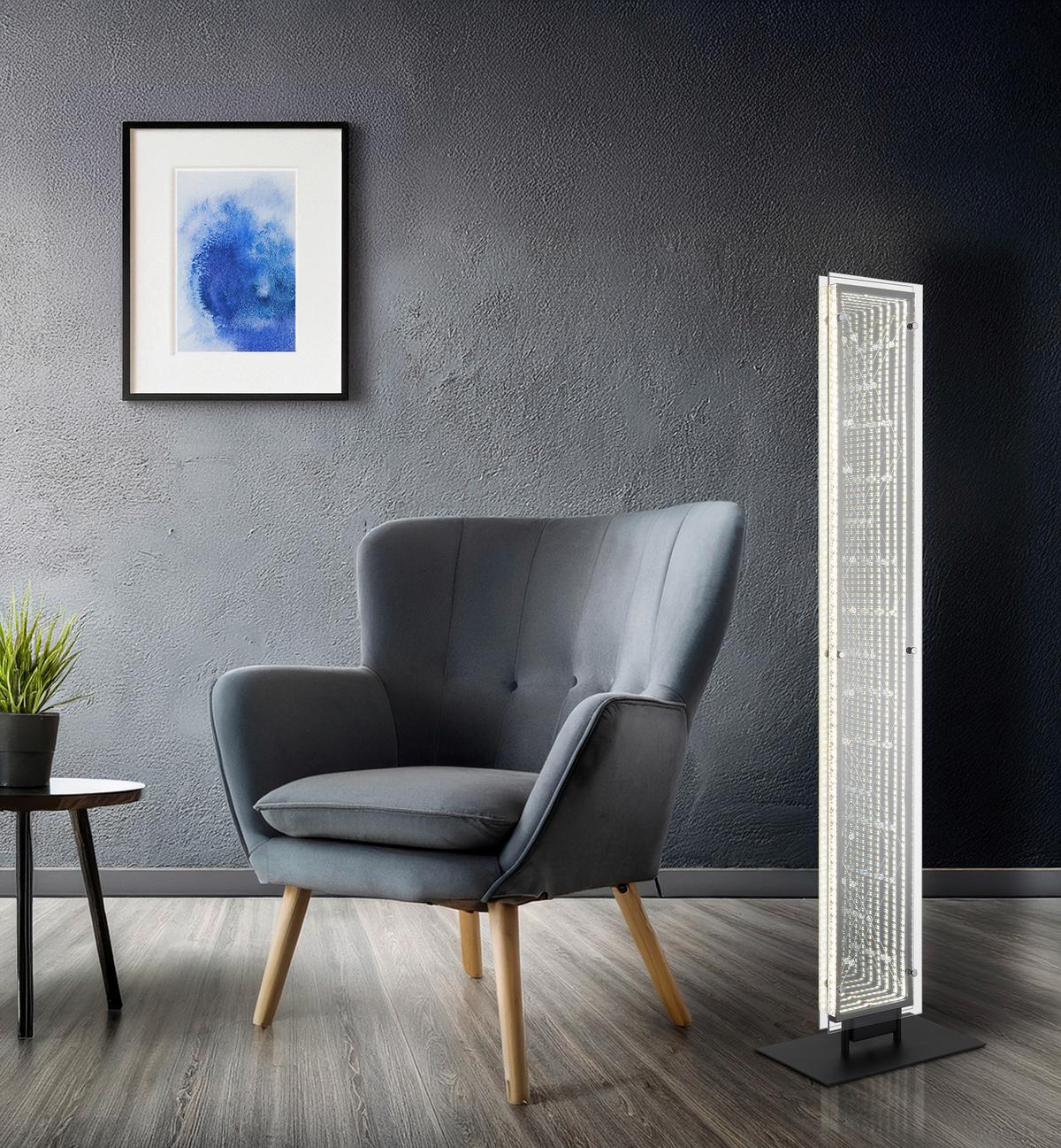 LED-Stehleuchte Memory-Funktion - Klar/Chromfarben, Design, Glas/Kunststoff (30/20/200cm) - Globo