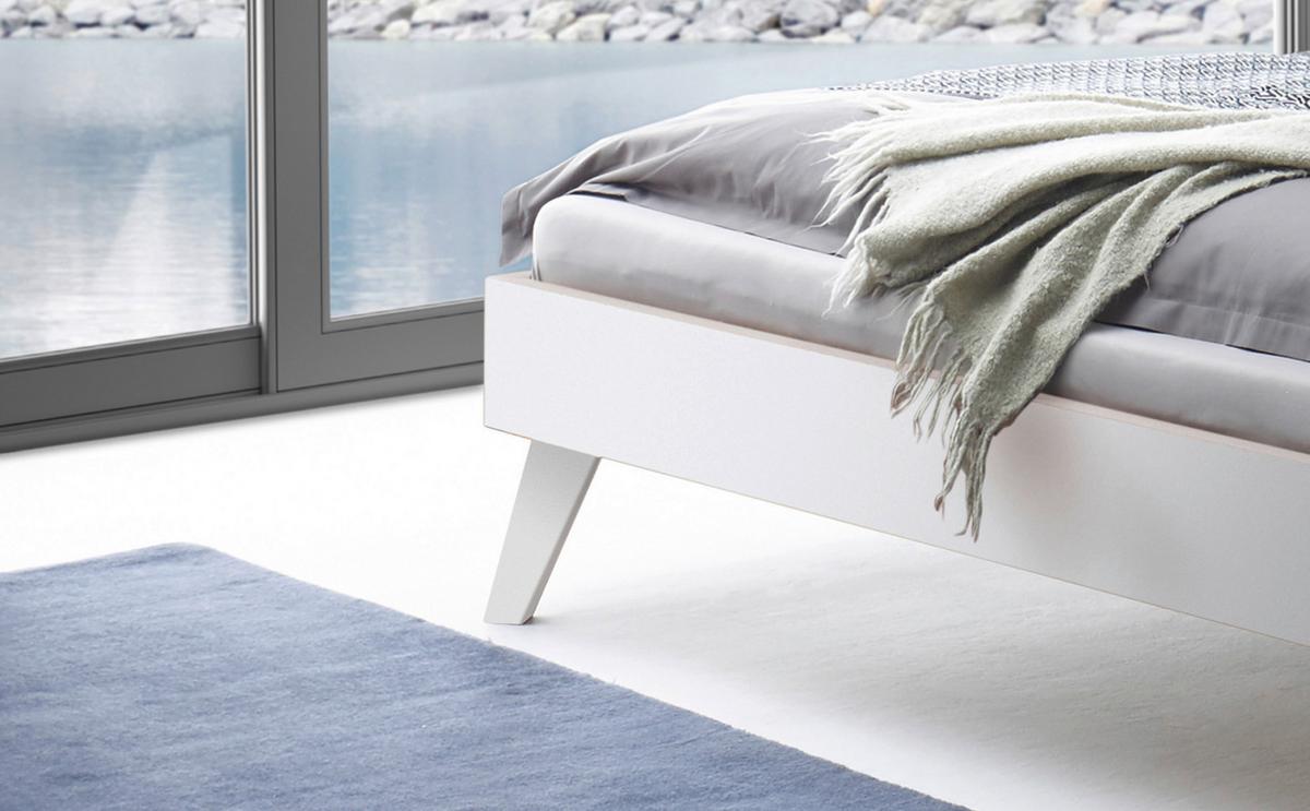 Bett Ancona, Weiß 160x200 Cm - Weiß, Natur, Holzwerkstoff (160/200cm) - Hasena