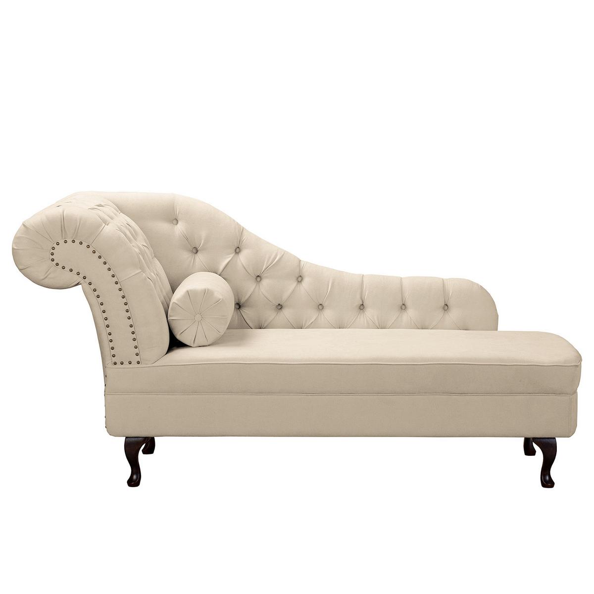 Récamiere Pako Creme B: 185cm - Creme/Braun, Design, Textil (185/93/75cm) - Livetastic