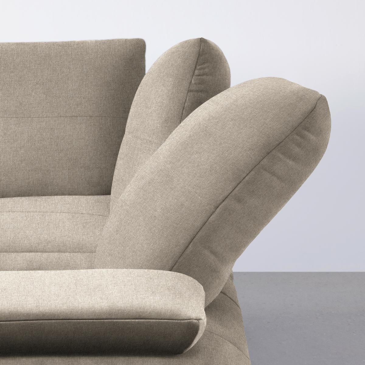 Rohová sedačka TRENDY, pravá, écru - čierna/écru, Modern, kov/kompozitné drevo (310/93/250cm) - Premium Living