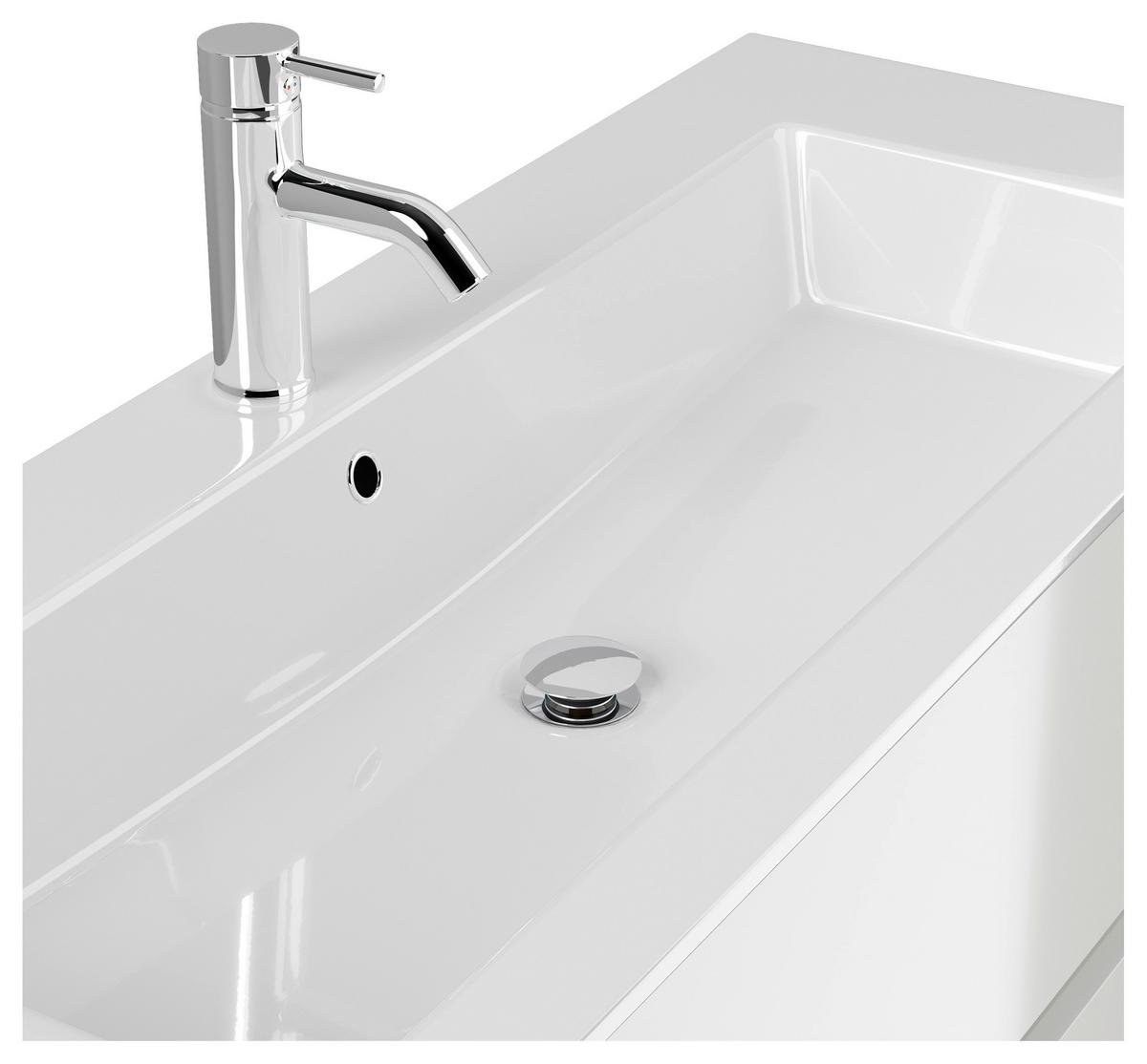 Waschtischkombi Limes Weiß Hg B: 120 Cm - Weiß Hochglanz/Weiß, MODERN, Holzwerkstoff/Stein (120/58,5/46,5cm) - MID.YOU