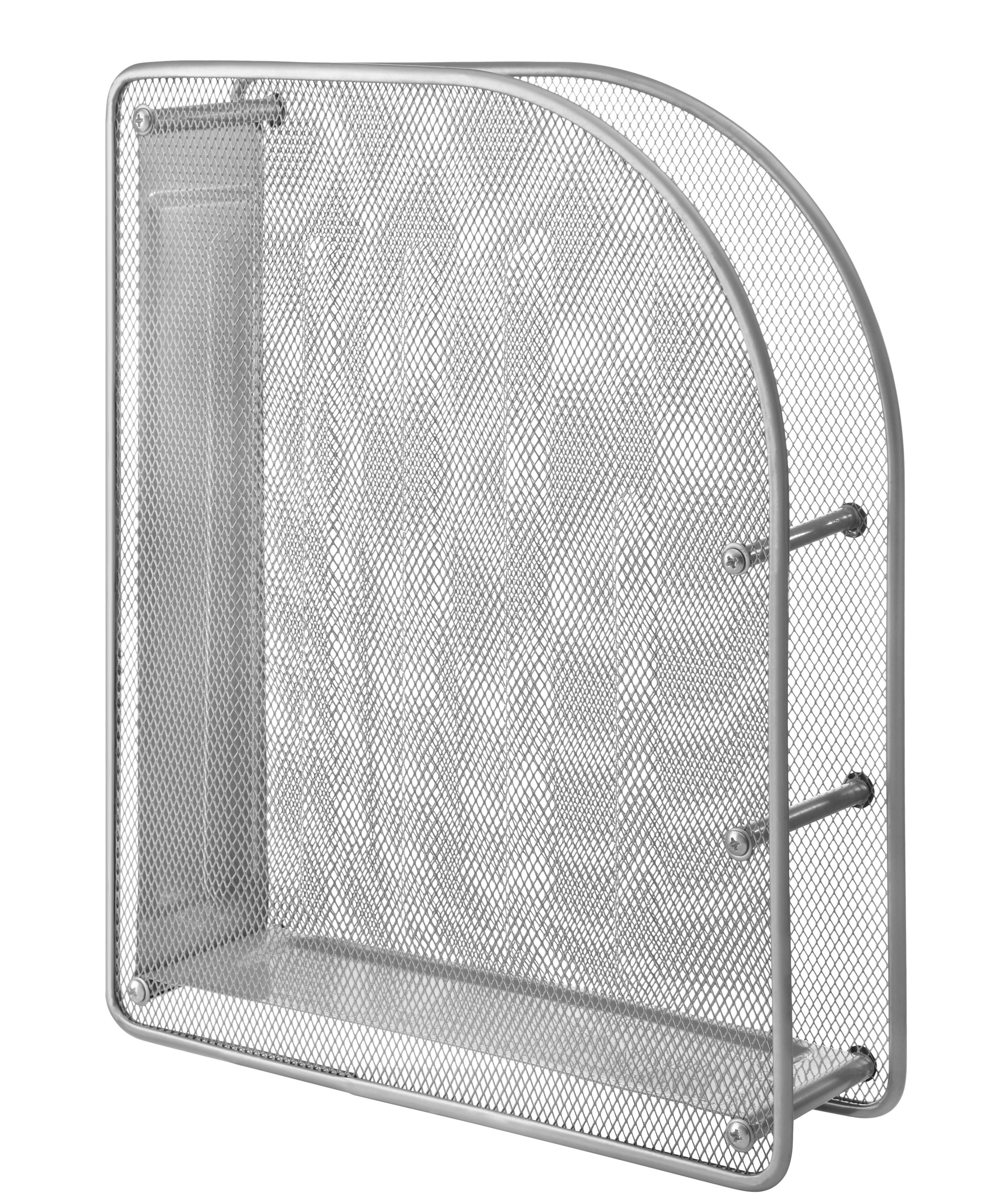 Stojan na noviny MESH - barvy stříbra, kov (35/27,8/8cm) - Homezone