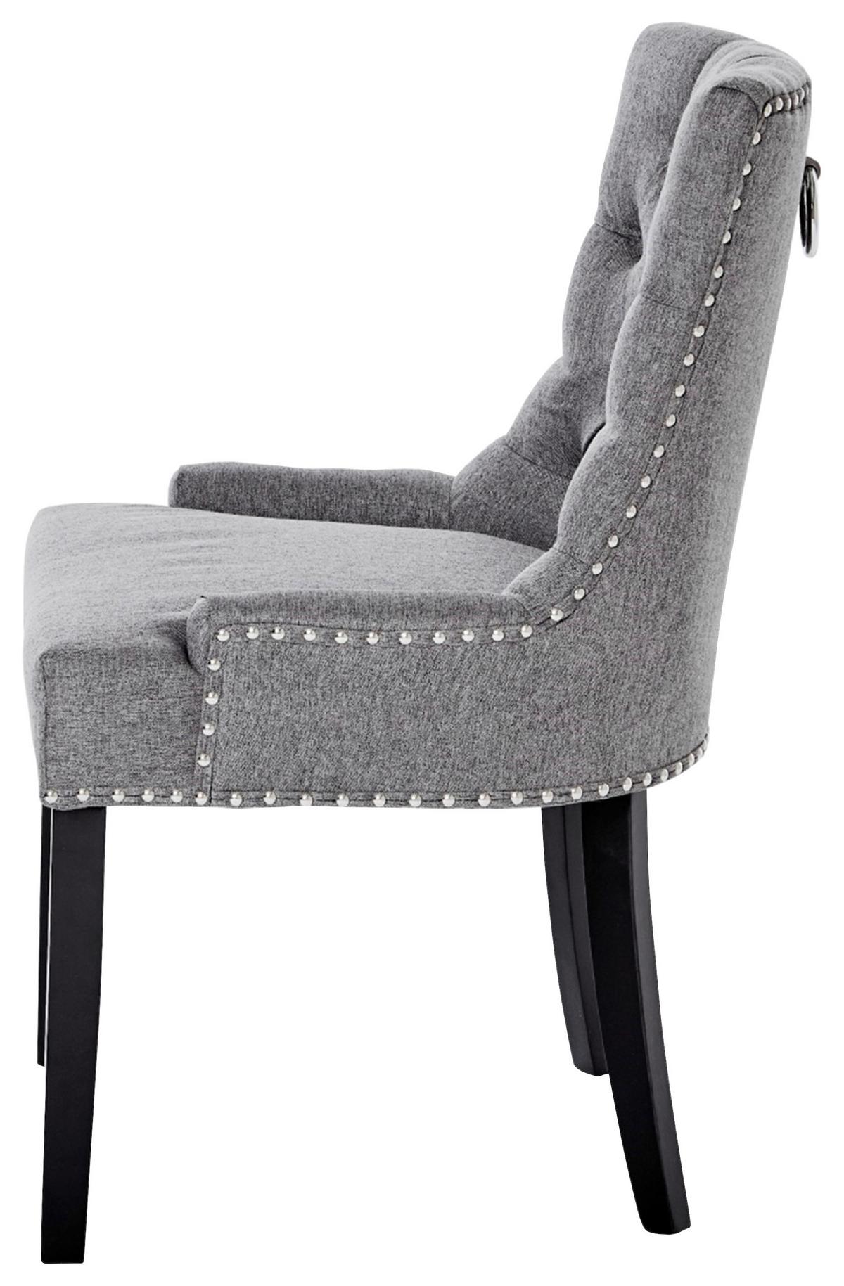 Stuhl Savik Devon Grau/schwarz B: 56 Cm - Schwarz/Grau, MODERN, Holz/Textil (56/62,5/91cm) - Livetastic