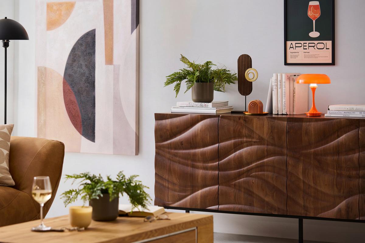 NABÍJATEĽNÁ STOLNÁ LAMPA RETRO - oranžová/chrómová, Modern, kov/plast (19,5/24cm) - Mömax