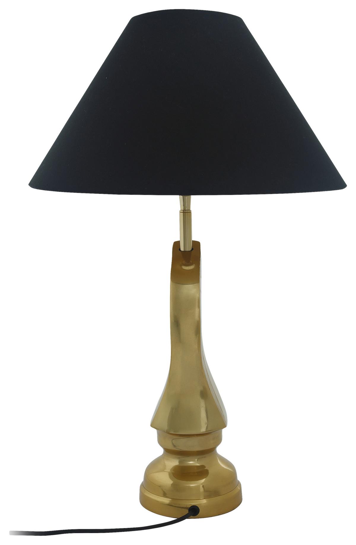 Tischleuchte Shah 100 Schwarz/goldfarben B: 14 Cm - Goldfarben/Schwarz, Basics, Textil/Metall (40/14/62cm) - Kayoom