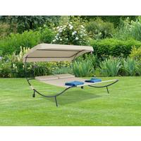 Doppel-sonnenliege Bindox Metall/textil Mit Sonnendach - Creme, Basics, Textil/Metall (130/137/200cm) - Gardenson