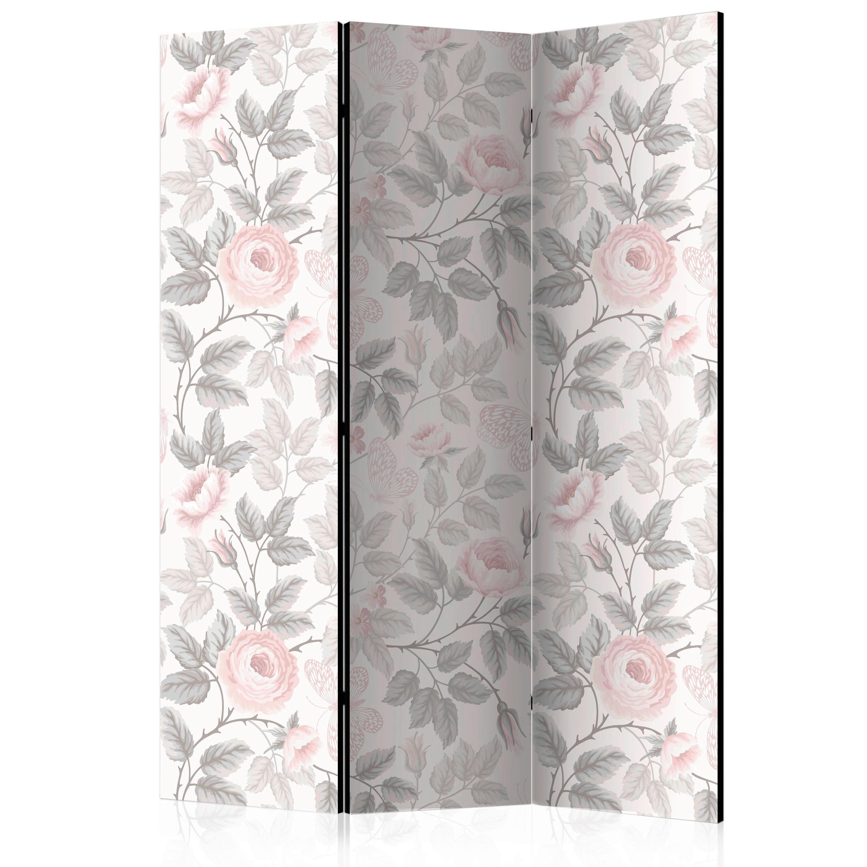 Paravent Pink Hellgrau B: 135 cm - Pink/Hellgrau, Basics, Holz/Textil (135/172/3cm) - artgeist