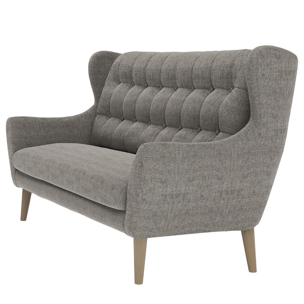3-Sitzer-Sofa Henry, Dunkelgrau B: 197 cm - Eichefarben/Dunkelgrau, KONVENTIONELL, Textil (197/107/94cm) - Trendmanufaktur