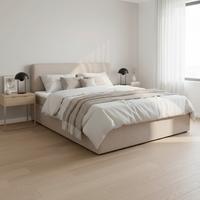 Boxspringová posteľ MARCO 180x200, sivohnedá - čierna/taupe, Modern, drevo/textil (180/200cm) - Bessagi Home