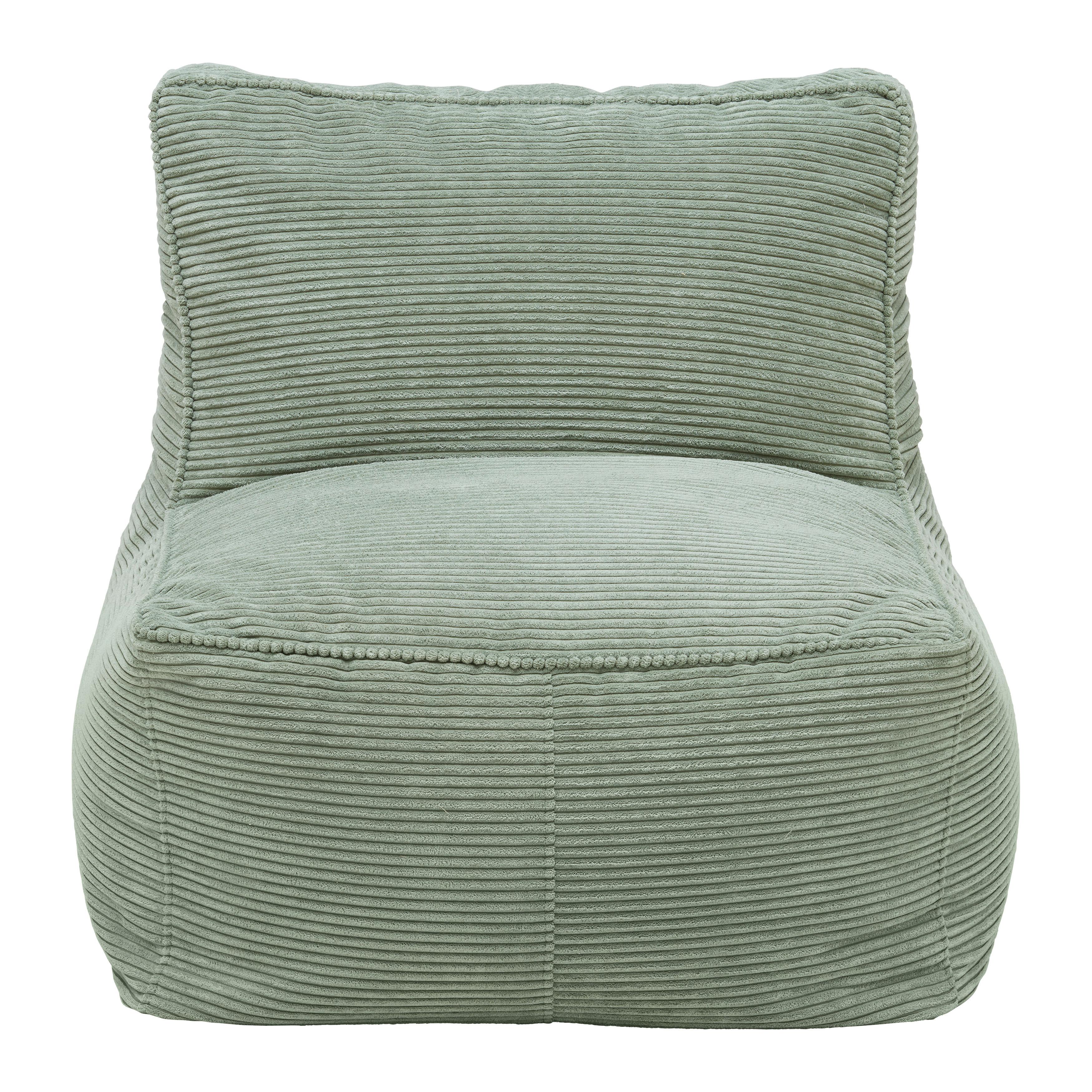 Sedací vak CAROLINE, zelený manšestr, max. 80 kg - zelená, Moderní, textil (75/84/88cm) - Mömax