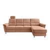 Ecksofa mit Relaxfunktion Parole Korall Chenille - Chromfarben/Koralle, KONVENTIONELL, Textil (292/165cm) - Livetastic