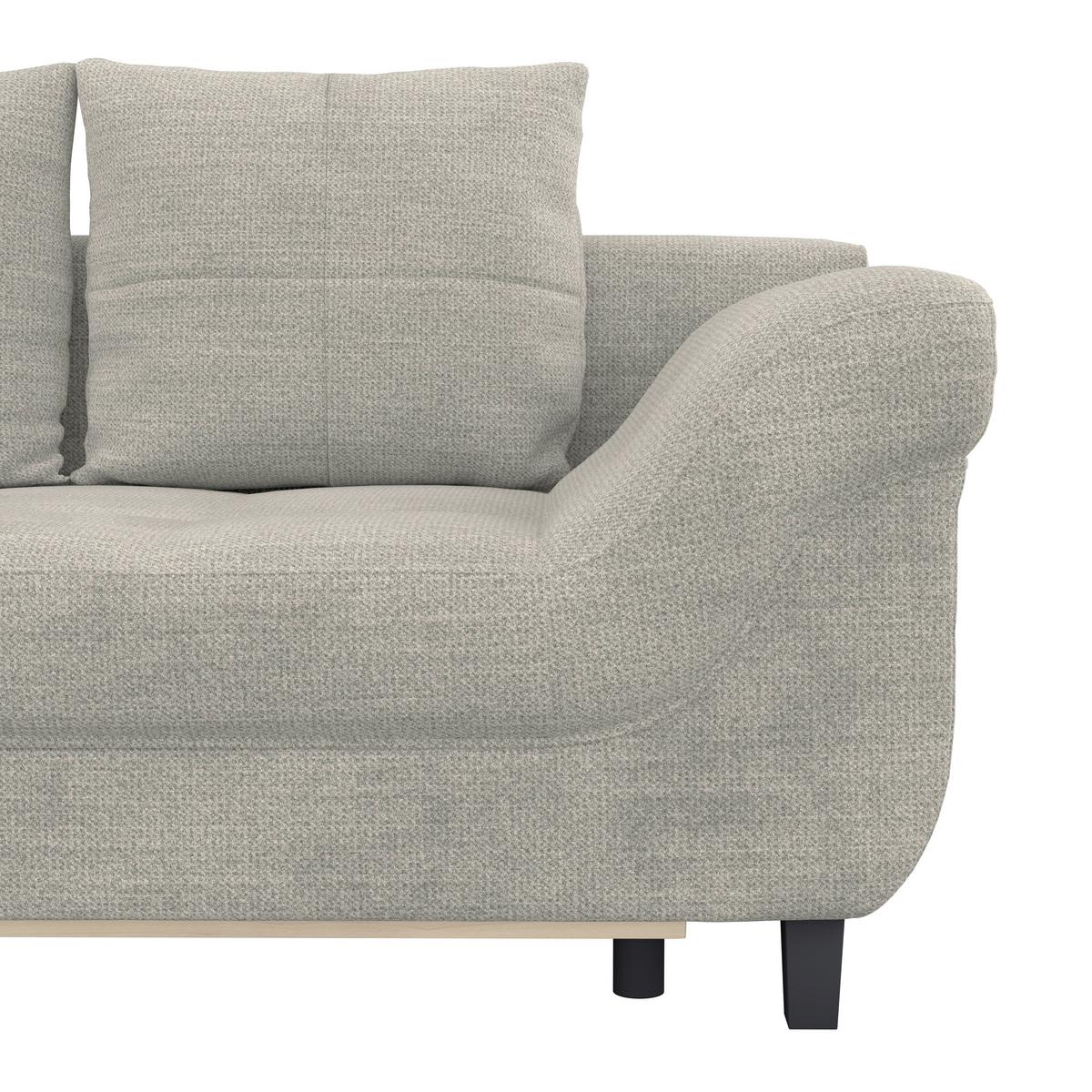 Ecksofa Mit Schlaffunktion Mendoza New Chenille 197x309cm - Schwarz/Grau, KONVENTIONELL, Textil (197/309cm) - Ondega