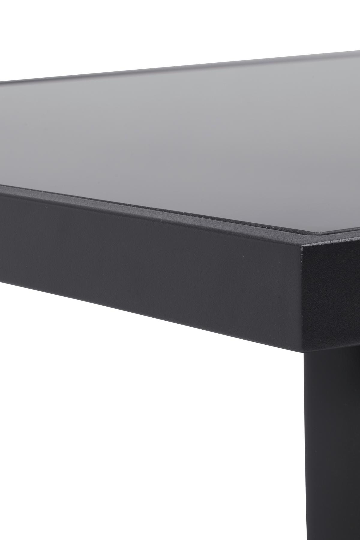 Gartentisch Nadine Metall/Glas L 148 cm - Anthrazit/Schwarz, MODERN, Glas/Metall (148/72/88cm) - Luca Bessoni