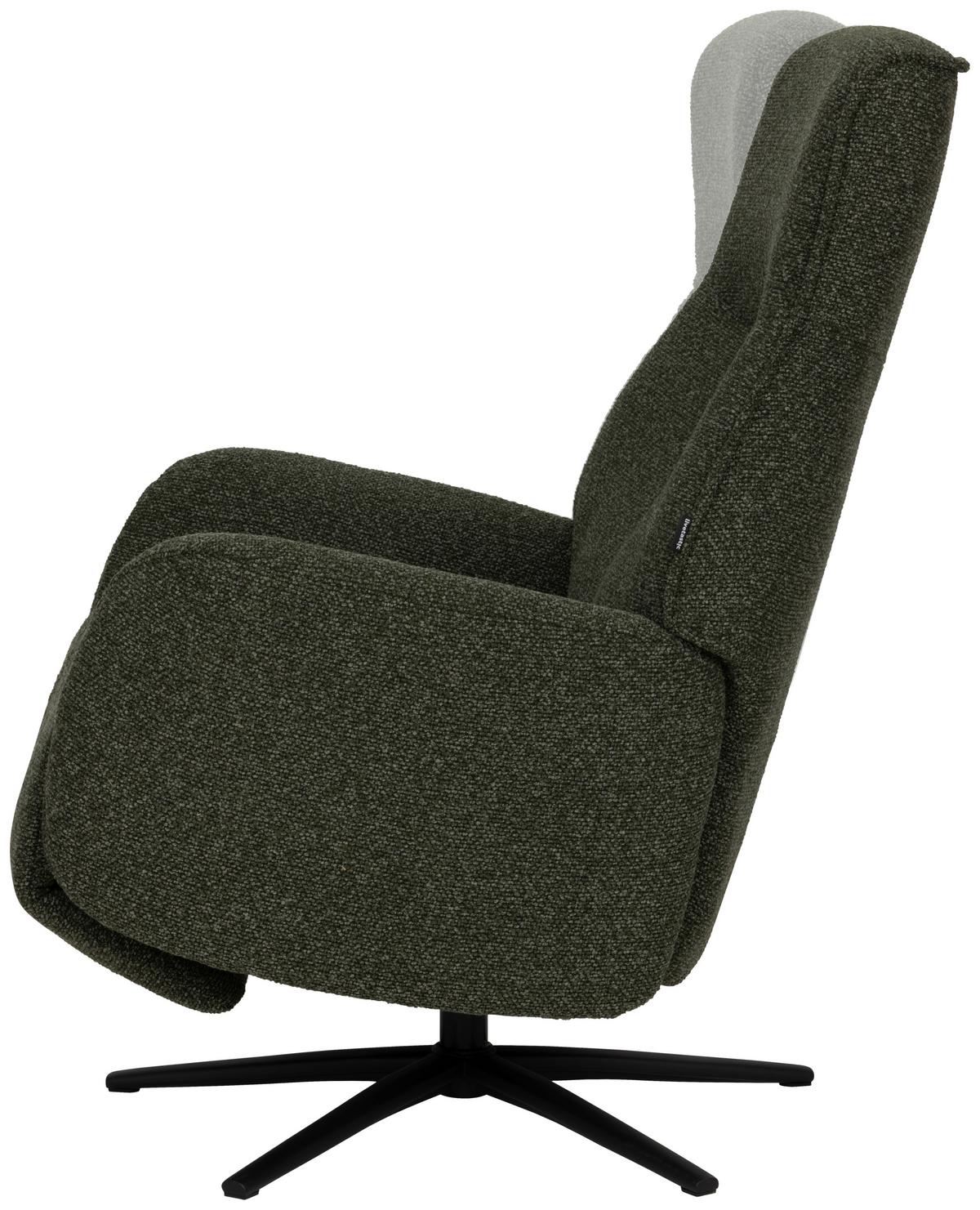 Relaxsessel Snooze Dunkelgrün B: 77 cm - Dunkelgrün/Schwarz, Design, Holz/Textil (77/112/86cm) - Livetastic