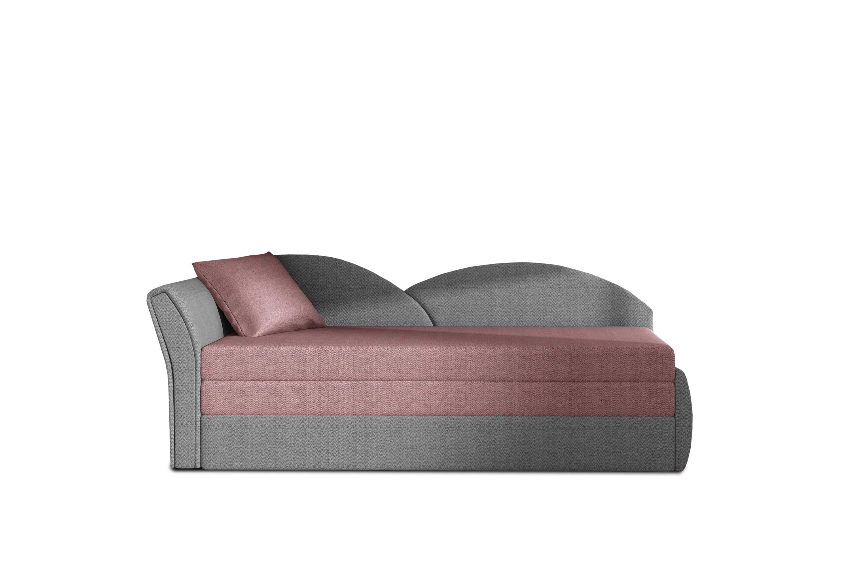 Récamiere Rosa, Hellgrau, S: 80x218 cm - Erlefarben/Hellgrau, Design, Textil (80/218cm) - MID.YOU