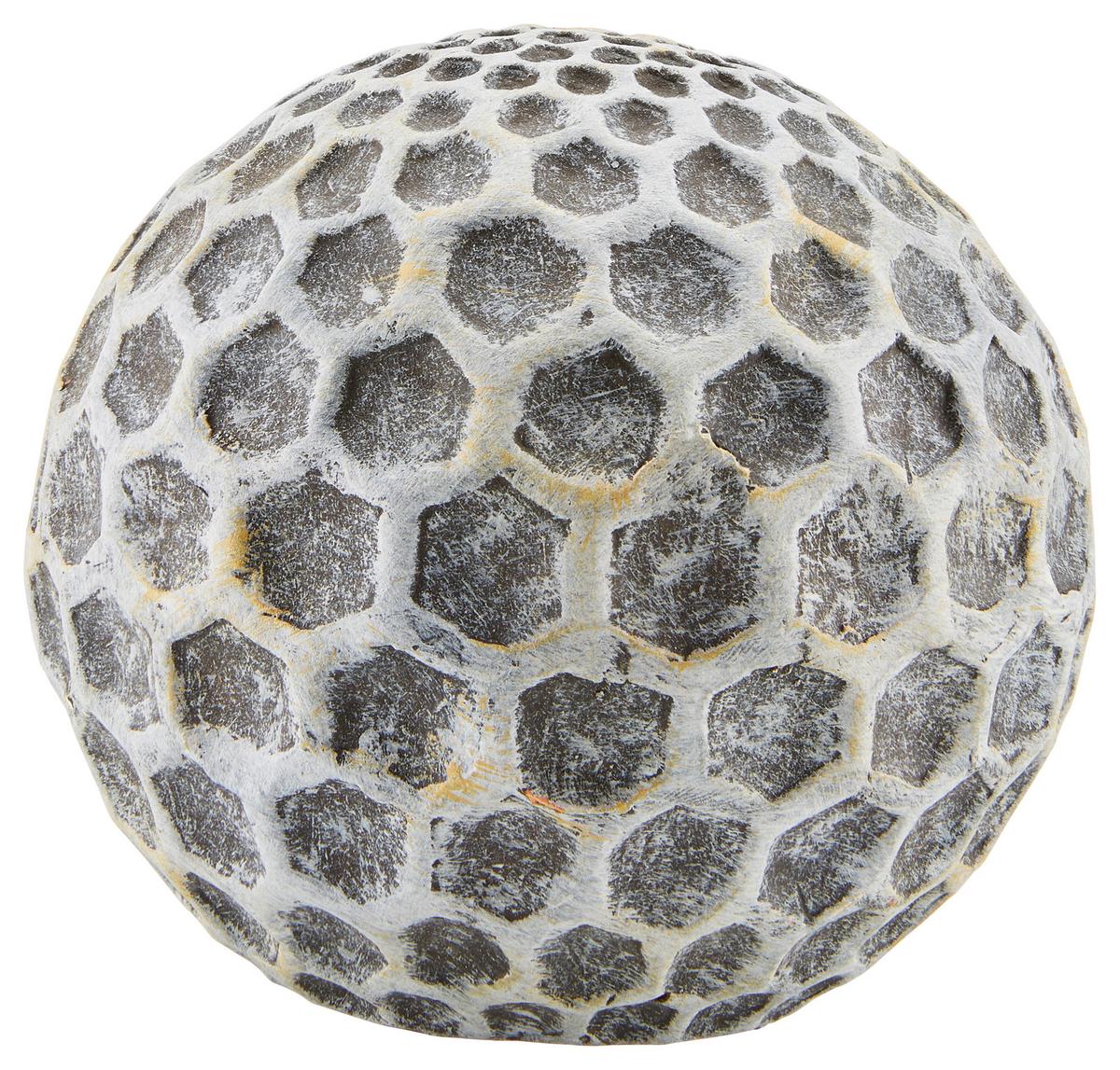 Dekokugel Aus Keramik Albino D: Ca. 10,5 Cm - Grau, KONVENTIONELL, Keramik (10,5cm) - Ondega