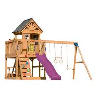 SPIELTURM MIT RUTSCHE LILA - Anthrazit/Lila, Basics, Holz/Kunststoff (435/410/305cm) - Ambia Garden