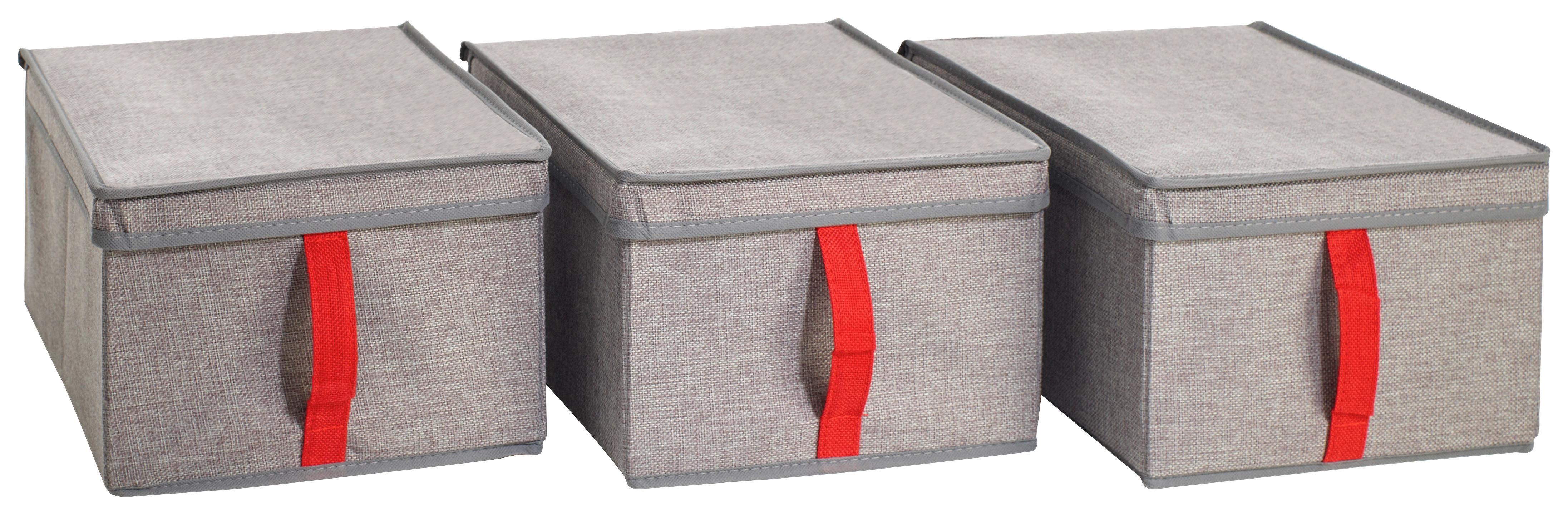 Aufbewahrungsbox Universal 3er-Set Textil 40x26x18 - Grau, Textil (40/26/18cm)