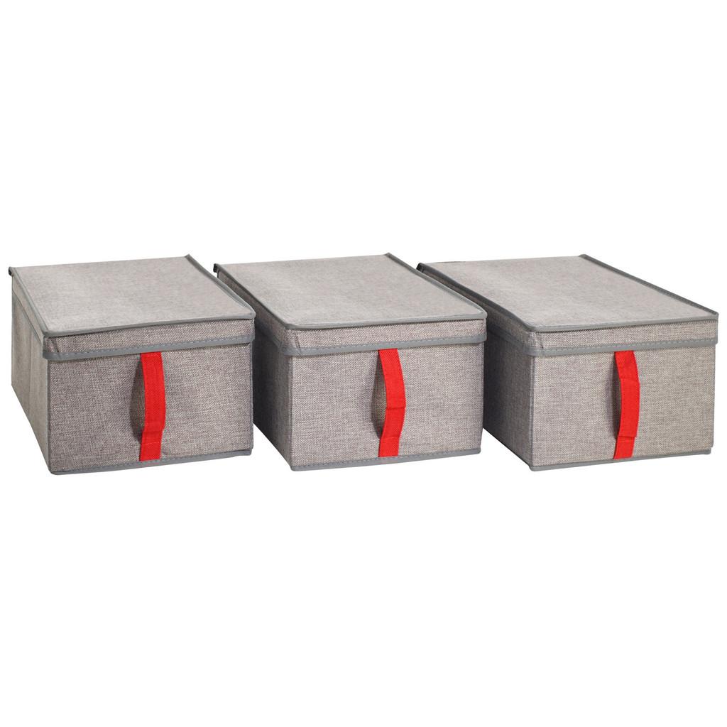 Aufbewahrungsbox Universal 3er-Set Textil 40x26x18