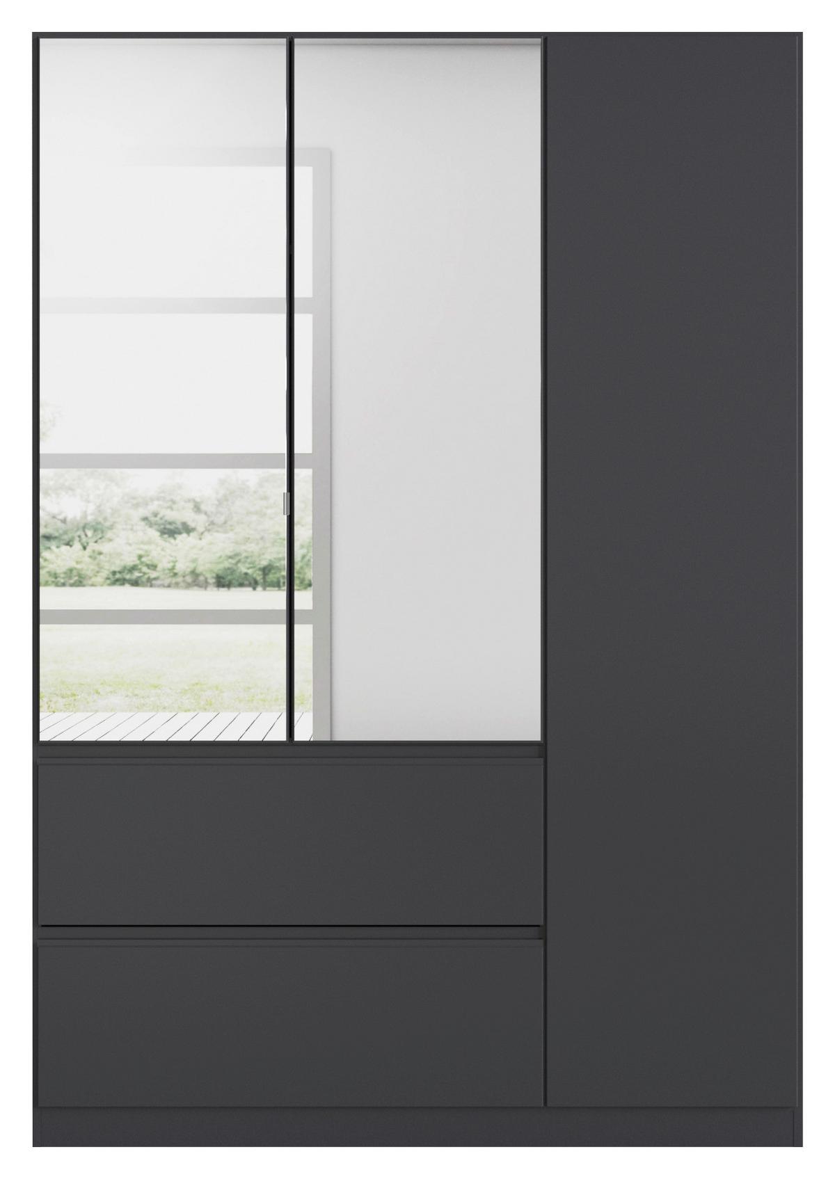 Drehtürenschrank Costa Dunkelgrau B: 136 cm - Dunkelgrau, MODERN, Holzwerkstoff (136/197/54cm) - Rauch Möbel