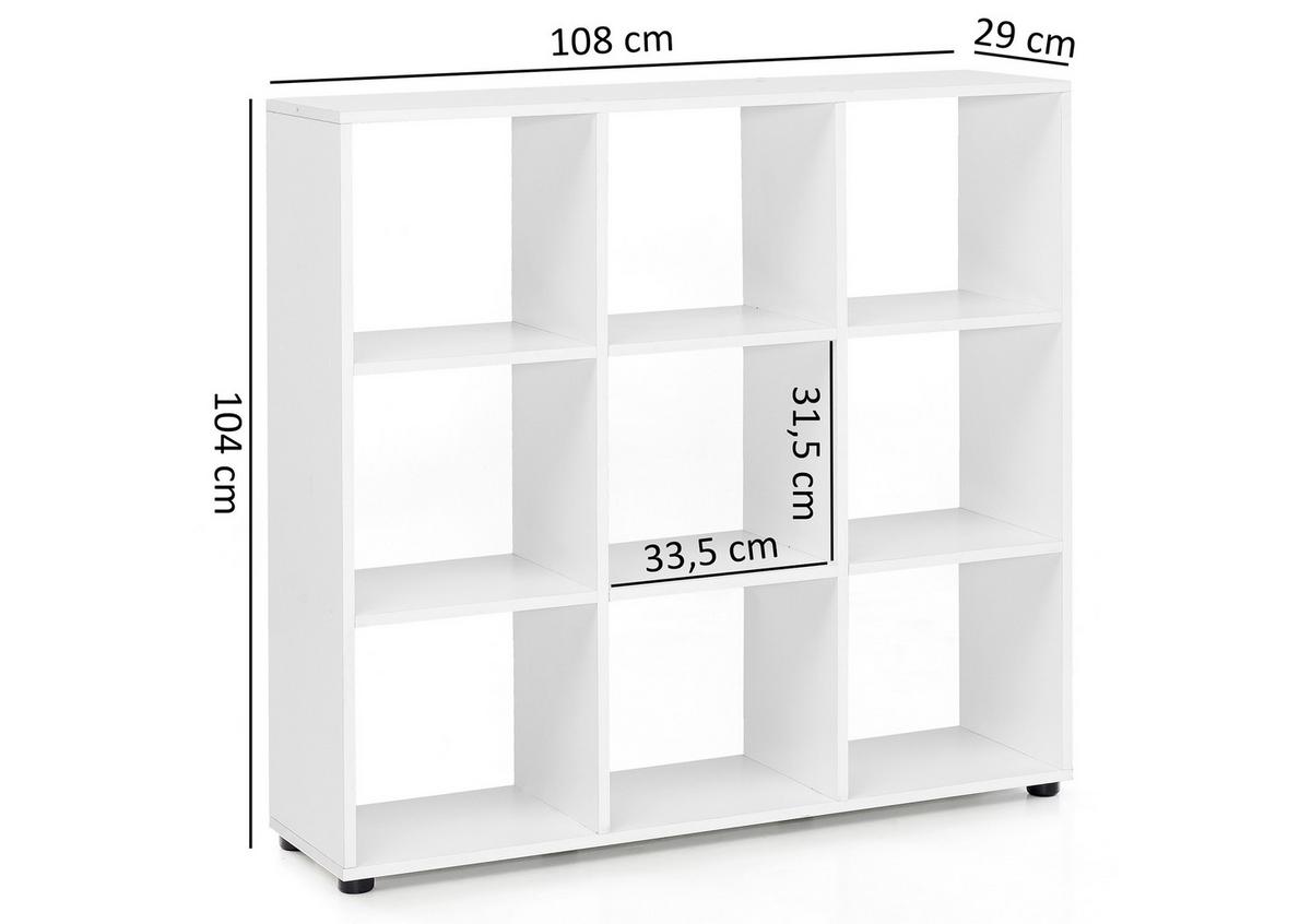 Viacúčelový regál zara biely - čierna/biela, Konventionell, kompozitné drevo/plast (108/104/29cm) - MID.YOU