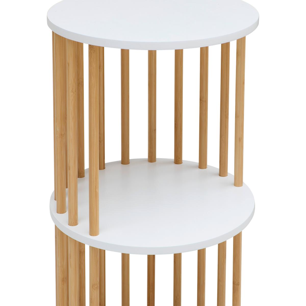 REGÁL ZORA -EXKLUSIV- - biela/prírodná farba, Modern, kompozitné drevo/prírodné materiály (40/114/40cm) - Mömax