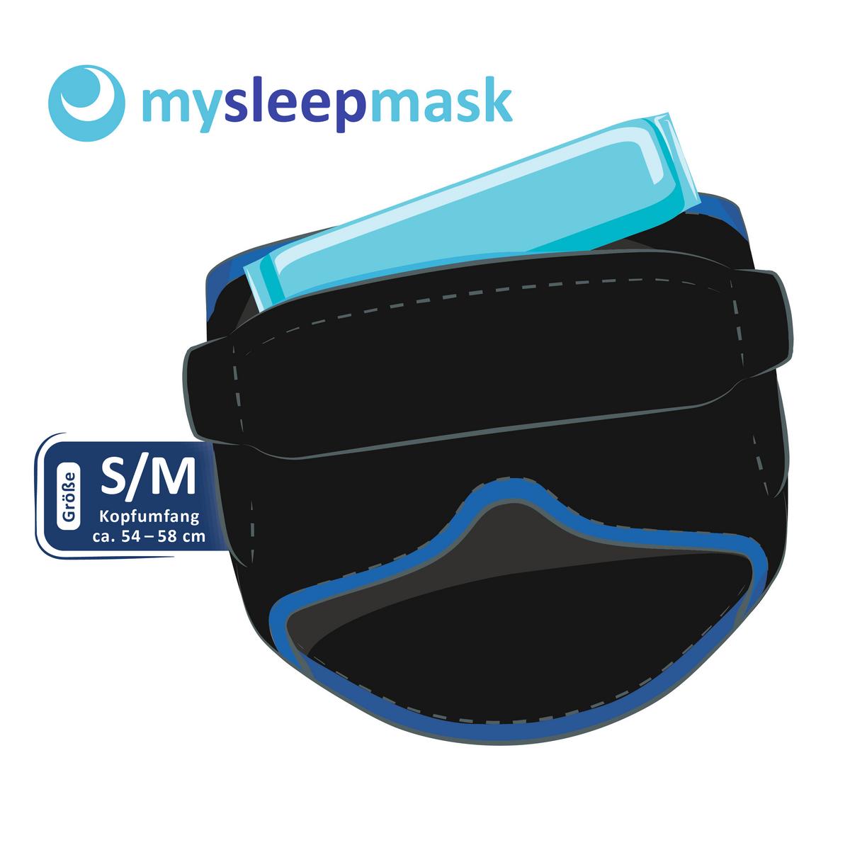 Schlafmaske Mysleepmask S/m Schwarz/blau - Blau/Schwarz, Basics, Textil (26,5/19/1cm)