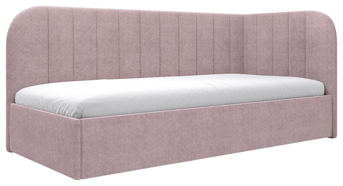 Polsterbett Millow Rechts Rosa Lf: 90x200 Cm - Schwarz/Rosa, MODERN, Holz/Holzwerkstoff (90/200cm) - MID.YOU