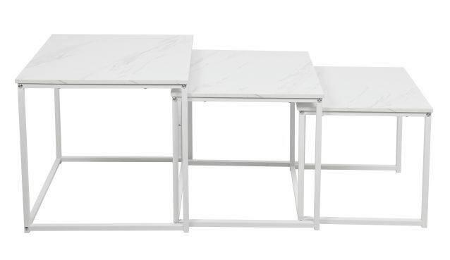 Kisasztal Szett Carmen - fekete/fehér, Trend, faalapú anyag/fém (40-42/35-39/36cm)