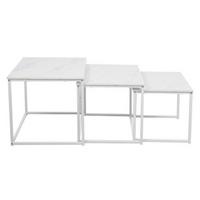 Kisasztal Szett Carmen - fekete/fehér, Trend, faalapú anyag/fém (40-42/35-39/36cm)
