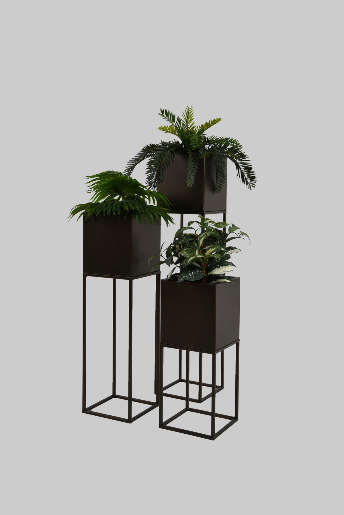 Blumenständer Metall Braun Bxhxt: 19x47x19 Cm - Braun, Basics, Metall (19/47/19cm)