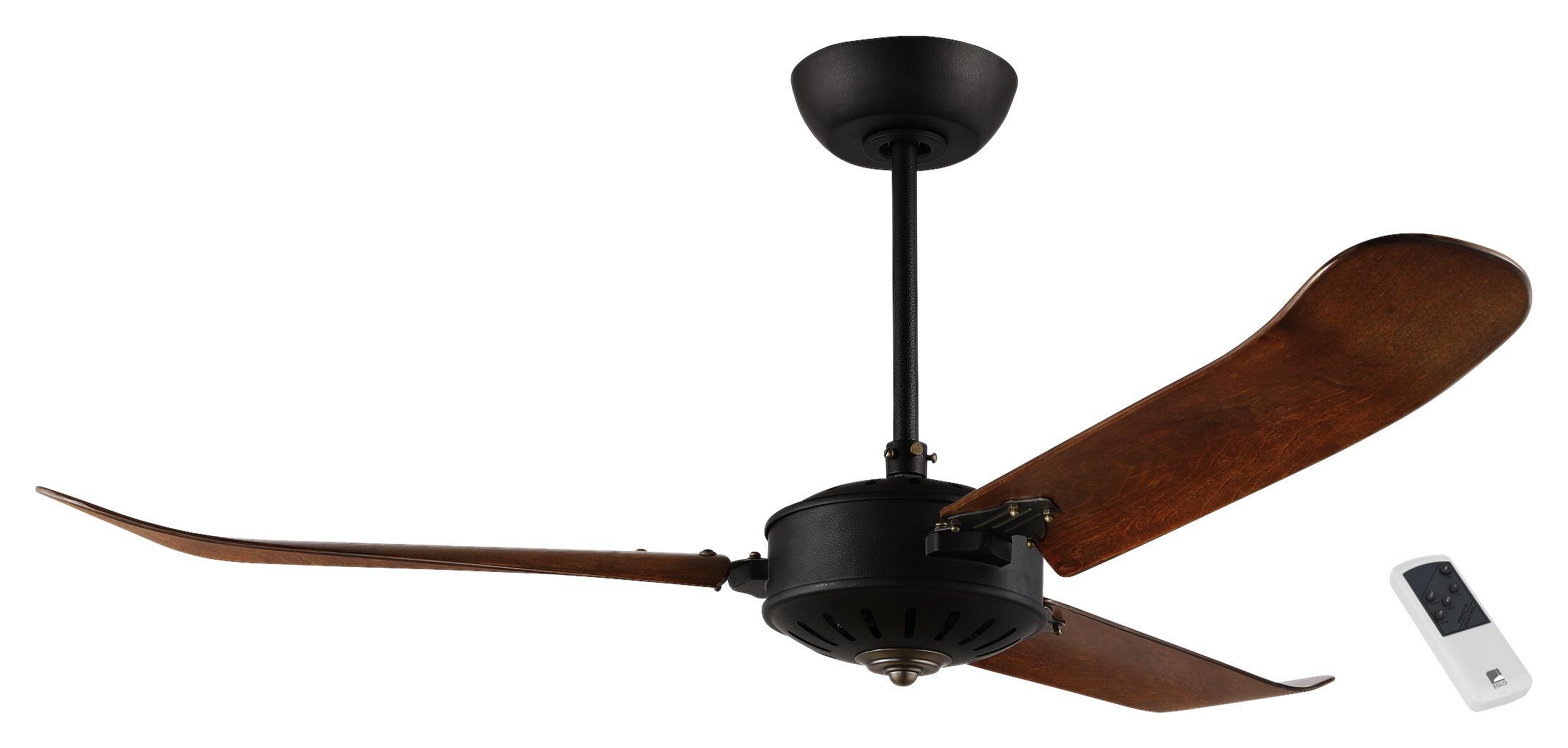 Deckenventilator Hoi An - Eichefarben/Schwarz, MODERN, Holz/Metall (137/51,5cm)