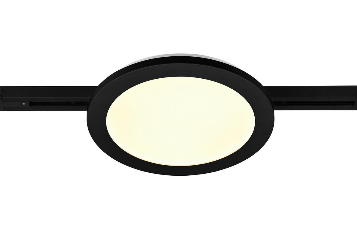 Deckenleuchte Duoline Camillus Ø 26 Cm, Für Schienensystem - Schwarz, Basics, Kunststoff (26,0/2,7cm) - Trio Leuchten