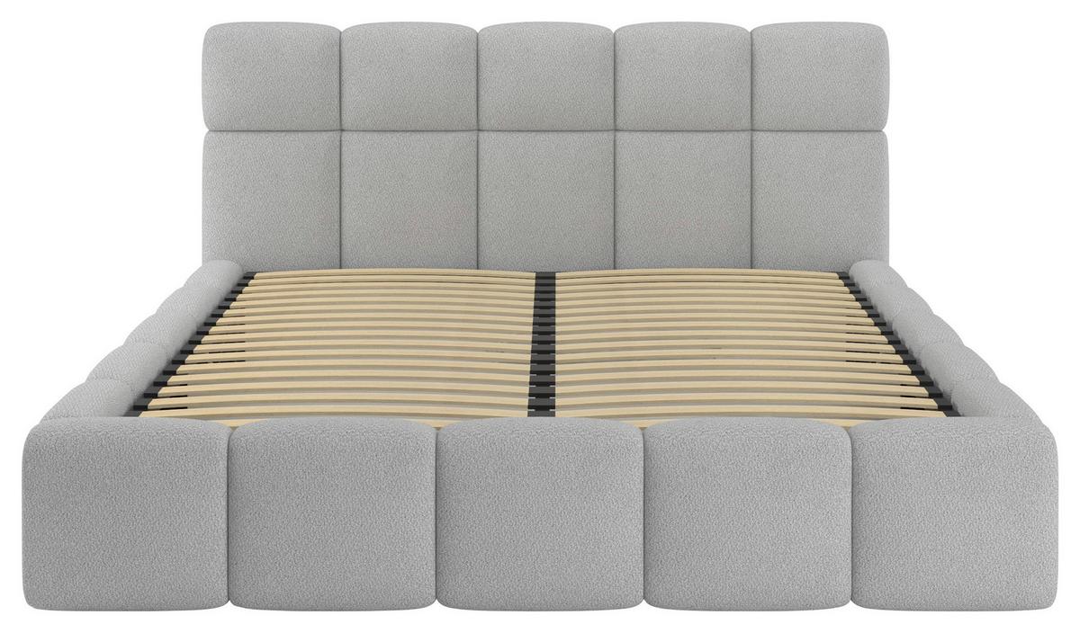 Polsterbett Cloudy M. Matratze Silberfarben, Lf: 180x200 Cm - Silberfarben, Trend, Holz/Holzwerkstoff (180/200cm) - Luca Bessoni