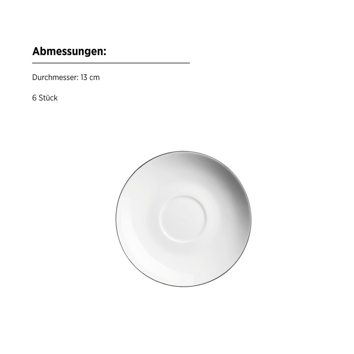 Tassenset Felise 12-teilig New Bone China, Weiß/schwarz - Weiß, Basics, Keramik - Mäser