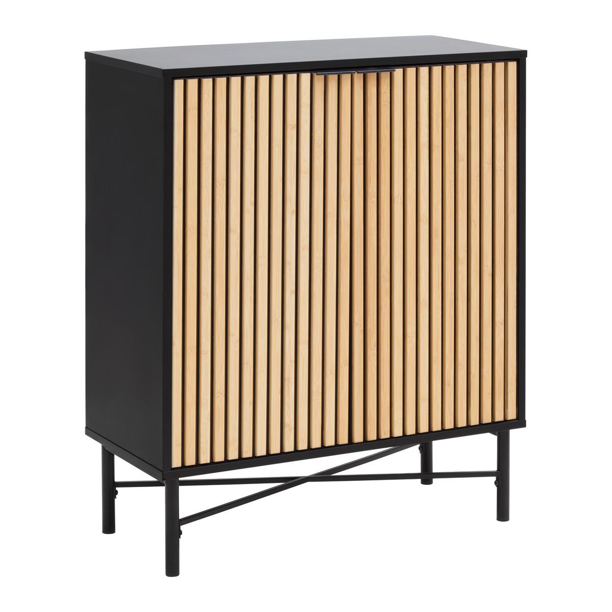 KOMODA MADRID -EXKLUSIV- - čierna/prírodná farba, Modern, kov/drevo (76/90/35cm) - Mömax
