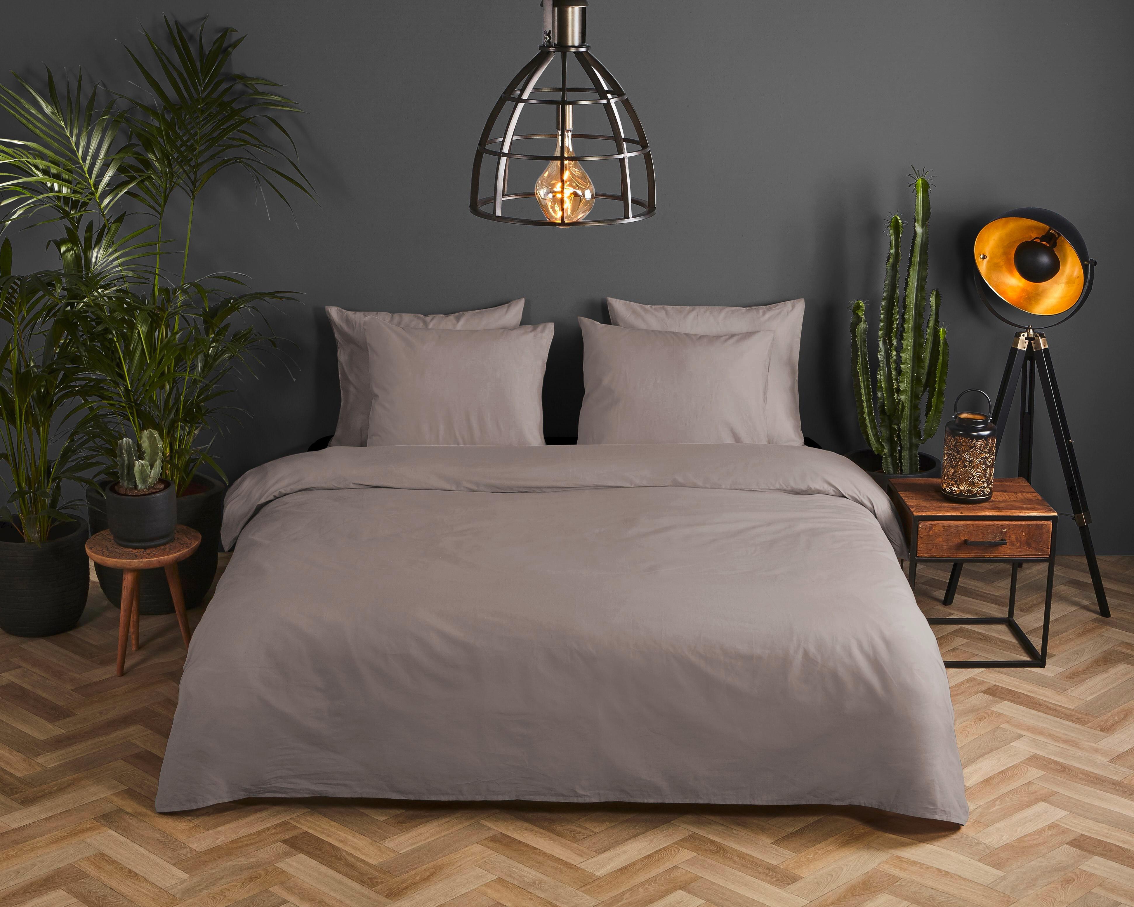 Bettwäsche Braun Taupe 135x200 cm - Taupe, Basics, Textil (135/200cm)