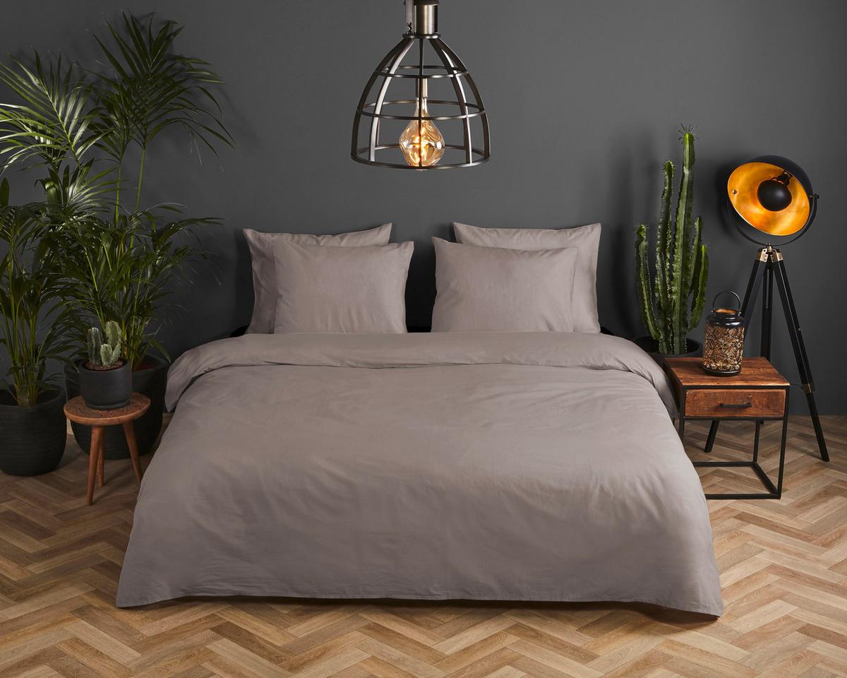 Bettwäsche Braun Taupe 135x200 Cm - Taupe, Basics, Textil (135/200cm)