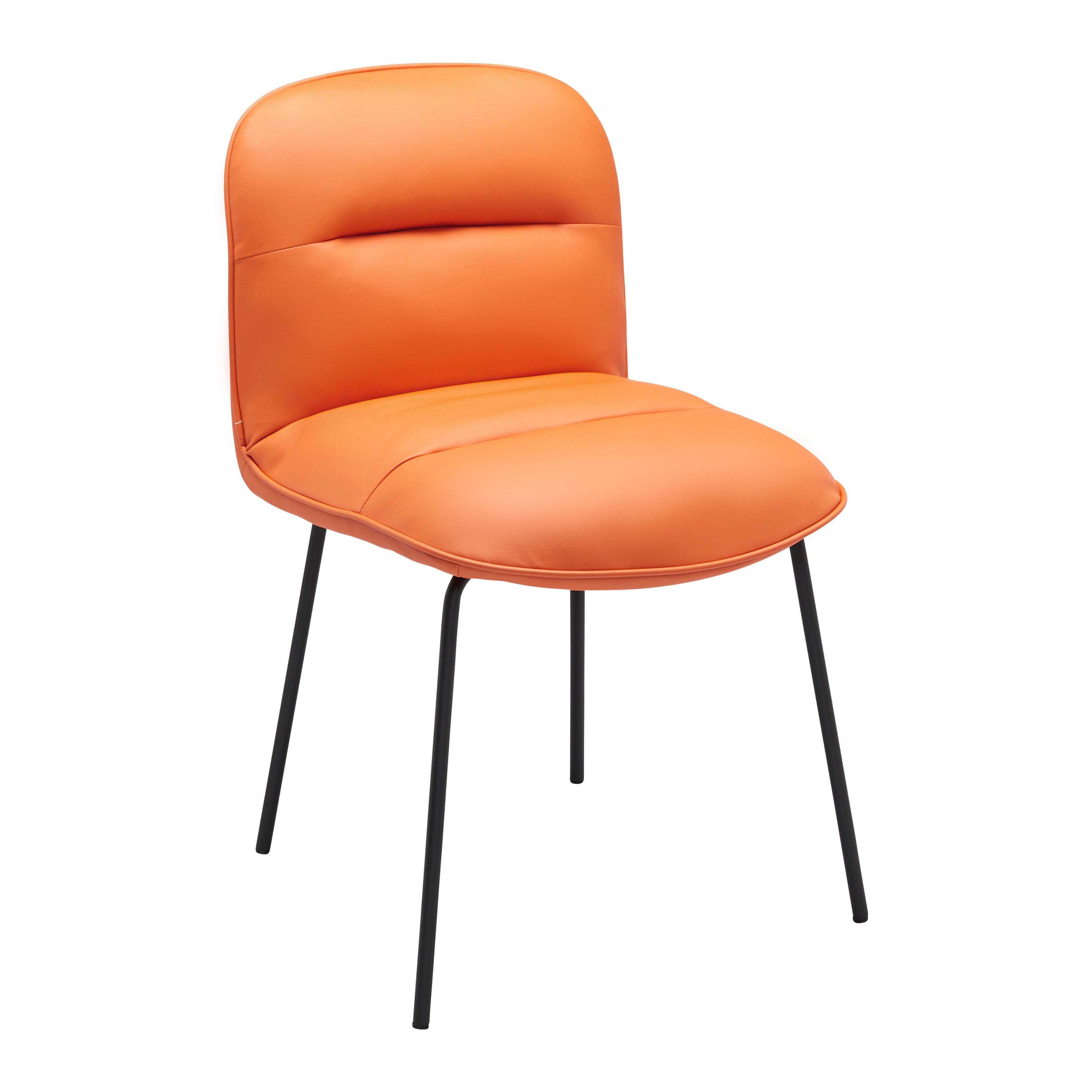 Židle Ellis oranžová - oranžová/černá, Moderní, kov/dřevo (43/80/50cm) - P & B