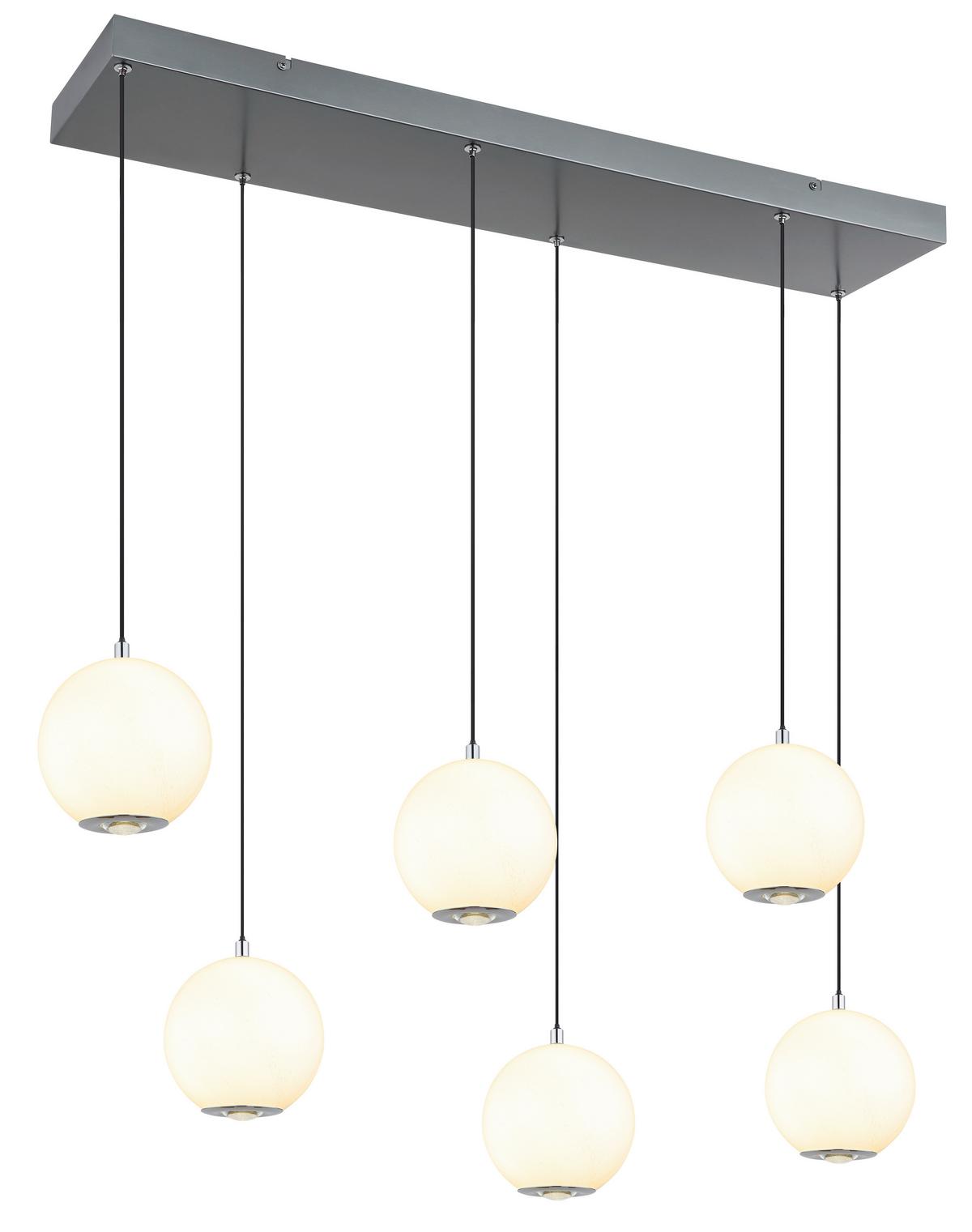 LED-HÄNGELEUCHTE 3000,4000,6000K - Klar/Chromfarben, KONVENTIONELL, Glas/Kunststoff (97,5/30/150cm) - Globo