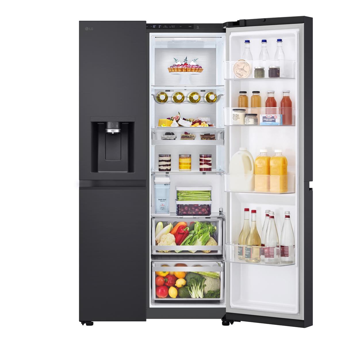 Kühl-gefrier-kombination Lg Gsle91evab - Schwarz, Basics, Metall (92,5/179/73,1cm) - LG