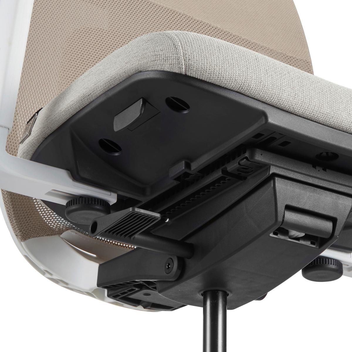 Drehstuhl Skandis Pro Weiß/Beige B: 71cm - Beige/Weiß, MODERN, Kunststoff/Textil (71/131/66cm) - MID.YOU