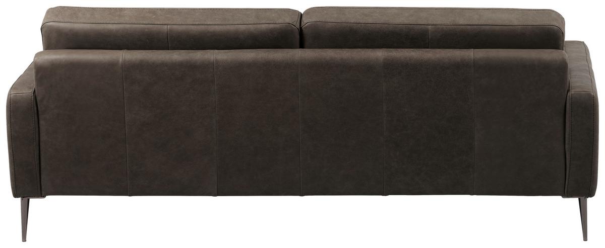 3,5-Sitzer Spring, Fango B: - Fango/Schwarzchrom, Design, Leder (207/85/92cm) - Livetastic