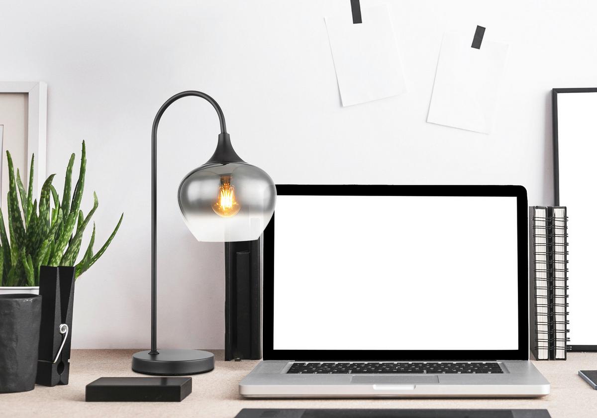 STOLNÁ LAMPA MAXY - čierna, Design, kov/sklo (27,5/18/54cm) - Globo
