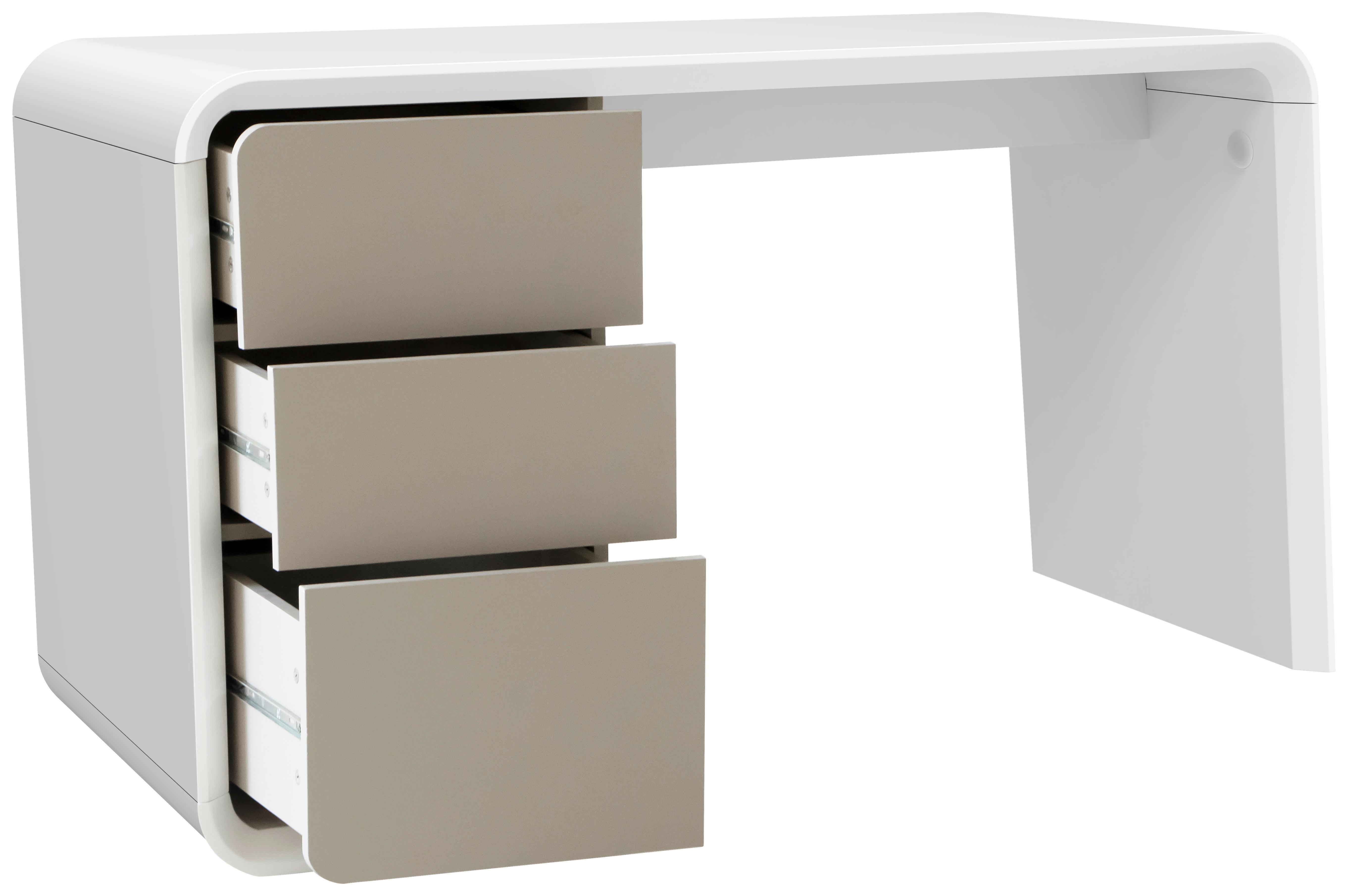 Schreibtisch Memphis - Taupe/Weiß, LIFESTYLE, Holzwerkstoff (140/76/55cm) - MID.YOU