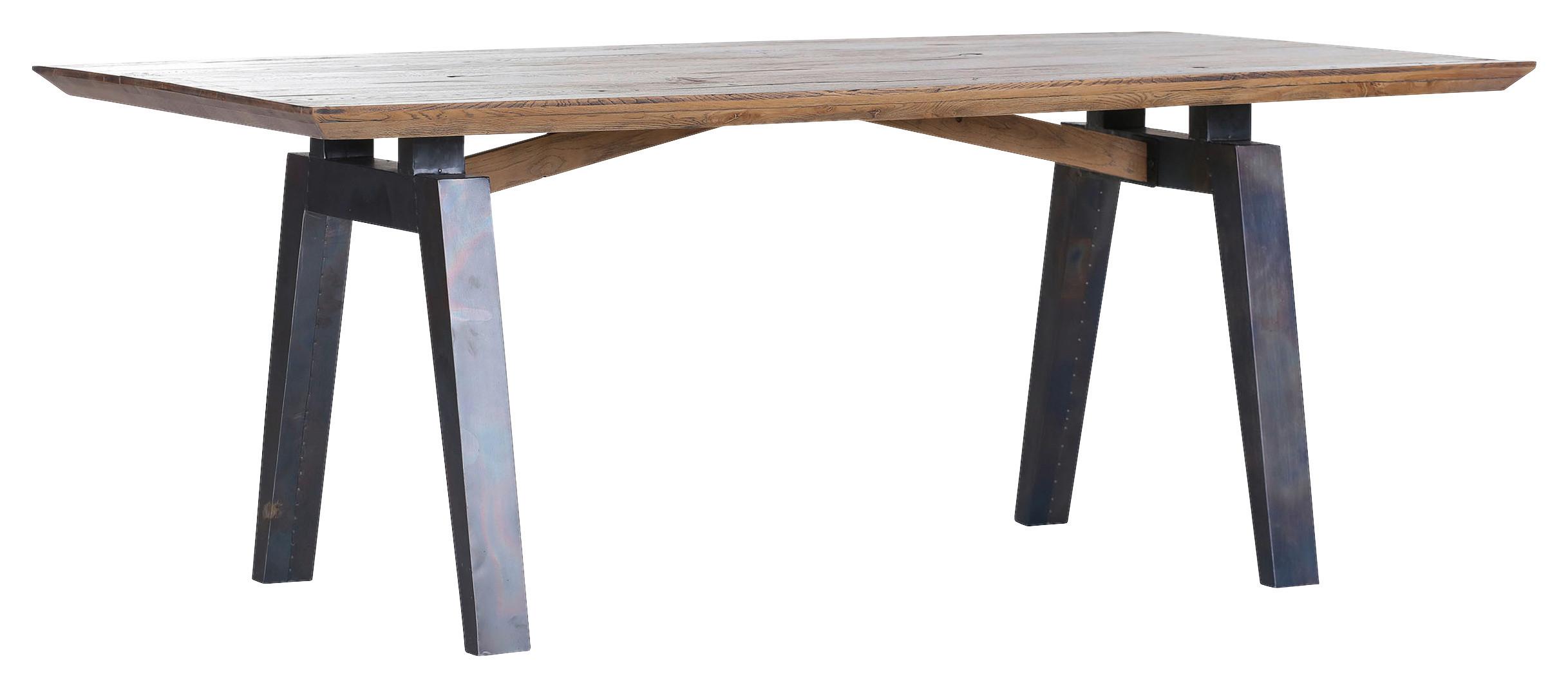 Esstisch Dexter - Graublau/Eichefarben, MODERN, Holz/Metall (240/100/77cm) - Livetastic