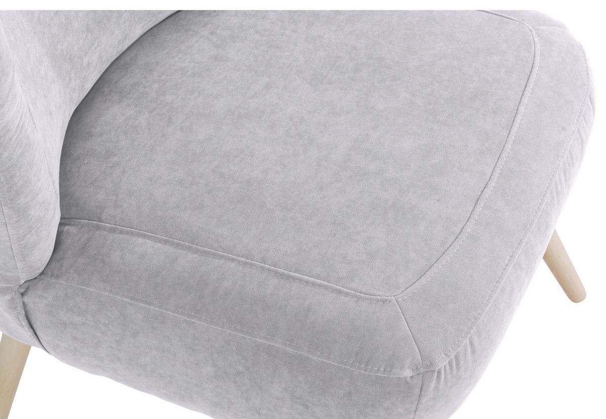 Sessel Sari - Silberfarben/Naturfarben, Design, Textil (70/86/69cm) - Max Winzer